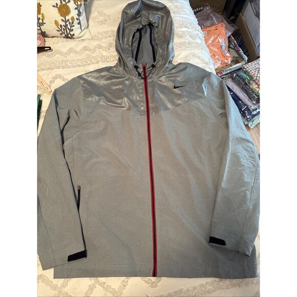 Nike Pro Training Jacket Mens XL Gray Sweatless Water Repellent Hooded 588702 - Picture 1 of 11